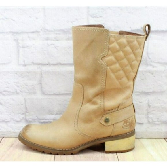 Timberland Shoes - Timberland Earthkeepers Tan Leather Pull On Mid Calf Boots Size 8